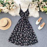 Women' Summer Holiday Print Sundress Spaghetti Strap Beach Style Sleeveless Maxi Dresses