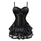 Black Sexy Burlesque Overbust Corset Dress Top With Cup Straps Bustier –  TiktokDresses