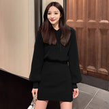 Winter Women Knitting Dress Long Sleeve High Waist Sexy Dress Female Party Bodycon Mini Vestidos