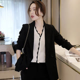 Autumn Women Knitted V-Neck Button Cropped Tops Casual Elegant Cardigans Thin Coat Outwear