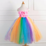New Girls Petal Princess Costume Cosplay Dress Halloween Costume For Kids Pink Flowers Dress