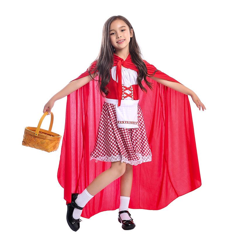 Cute Little Red Riding Hood Costume Cosplay Girls Halloween Costume For Kids