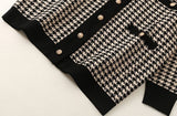 Women Single-breasted V-Neck Knit Sweater Vintage Casual Loose Elegant Cardigans Streetwear
