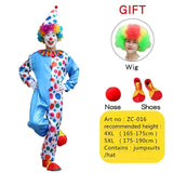 Halloween costume men Variety Funny Clown Costumes with mask wig shoes Gloves Christmas Woman Joker Party Dress Up Clown Suits