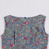 Vintage 50s 60s Retro Summer Sleeveless Robe Pin Up Swing Short Floral Dress