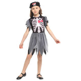 Halloween Children&#39;s Day Skeleton Costumes Kids Skull Skeleton Monster Demon Ghost Scary Party Costume Dress Robe Dress