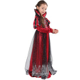 Fancy Vampire Costume Cosplay For Girls Halloween Costume For Kids Vampire Princess Dress Carnival Party Suit