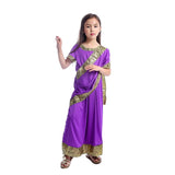 Charming Indian Girls Saree Costume Bollywood Princess Performance Party Dress Halloween Costume For Kids Carnival Clothing