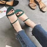 Women Dual-Use in High Heels Korean Version Simple Outer Wear Sandals Slippers