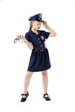 Cute Girls Police Officer Playtime Cosplay Uniform Kids Child Coolest Cop Profession Halloween Costume Fancy Dress