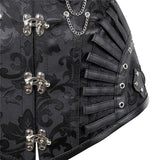 Steampunk Gothic Faux Leather 14 Spiral Steel Boned Overbust Corset Korse Black Goth Sexy Punk Bustiers