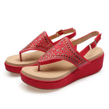 Summer Women Flats Wedge Sandals Ladies Rome Style Footwear Open Toe Shoes Plus Size