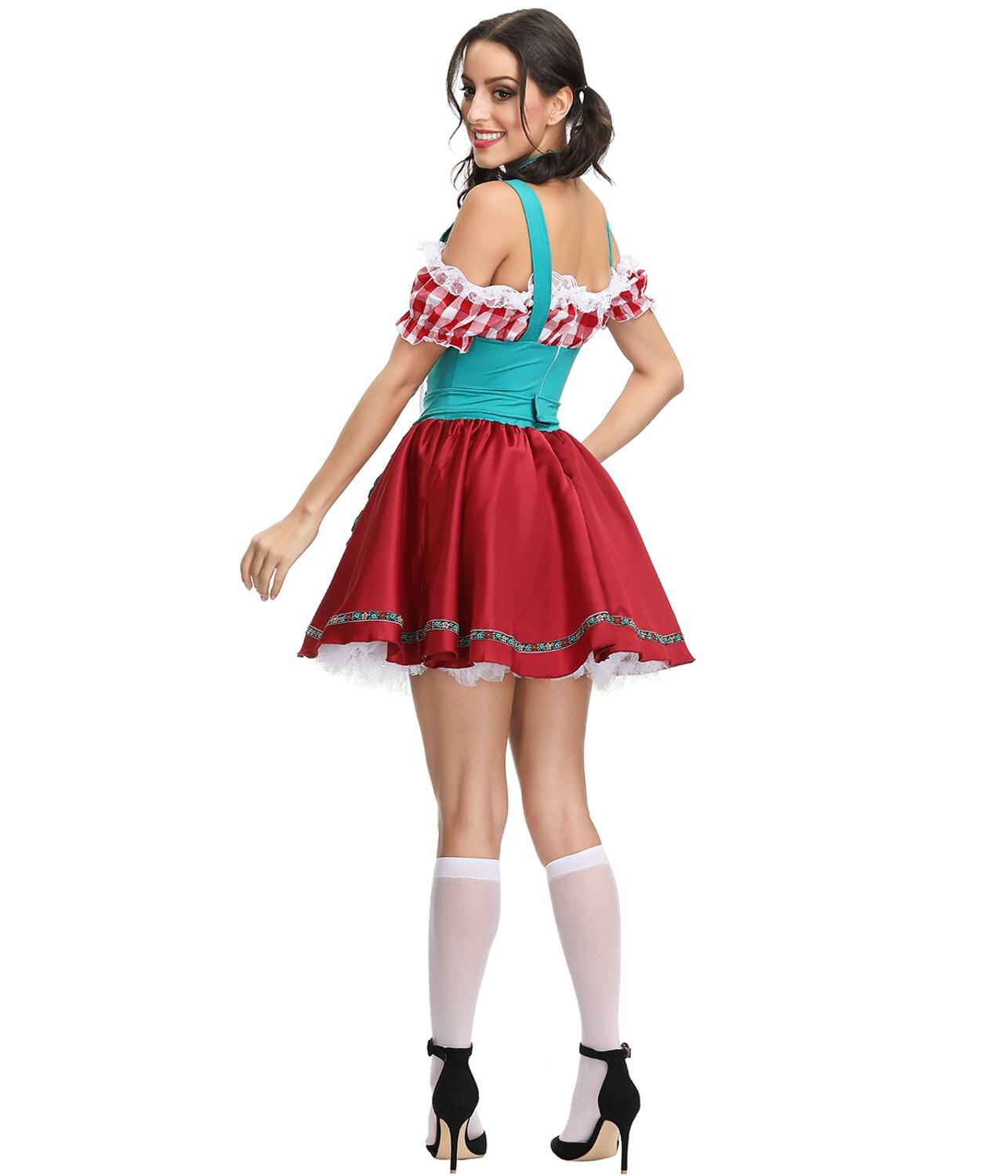 Traditional Oktoberfest Dress German Beer Maid Costumes Women Oktoberfest Dirndl Carnival Fancy Dress Up