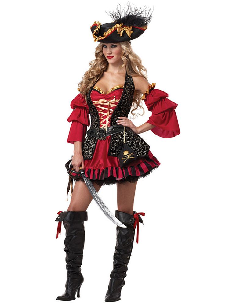 Halloween Fancy Party Dress Carnival Adult Pirate Cosplay Clothes