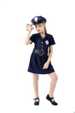 Cute Girls Police Officer Playtime Cosplay Uniform Kids Child Coolest Cop Profession Halloween Costume Fancy Dress