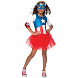 New Arrival Captain A Girl Costume Cosplay Superhero Costume Children Halloween Costume For Kids