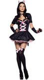 Women Halloween Kitty Costume Adult Cat Girl Animal Cosplay Carnival Purim Masquerade Stage Play Party Dress