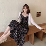 Summer Korean Floral Print Strap Dress Women Elegant Sweet Party Midi Dress Female French Kawaii Casual Beach Dress 2021 New