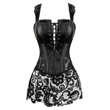 Faux Leather Black Steampunk Zipper Back Corsets and Bustiers PVC Gothic Boned Lingerie Slimming Body Shaper