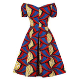 Cotton Vintage 50s 60s Retro Print V Neck Short Sleeve Robe Pin Up Swing Holiday Party Dresses