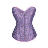 Women's Gothic Jacquard Overbust Corset Waist Slimming Floral Bustiers Corsets Corselet Sexy Lingerie