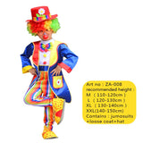 Free Shipping Clown Costumes Kids Boys Girls Circus Clown Costume Fancy Fantasia Infantil Cosplay for Children Party Dress Up
