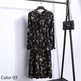 Bow A-line Women Full Sleeve Flower Print Floral Bohemian Dress