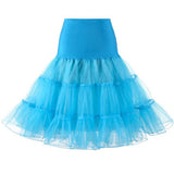 Women Underskirt Petticoat Vintage Rockabilly Tulle Skirt Black Puffy Elastic High Waist Pleated Swing Skirt