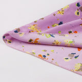 Lilac Women Bow Tie Neck Button Up High Waist Ruffles Hem Colorful Print Elegant Office Ladies Dresses