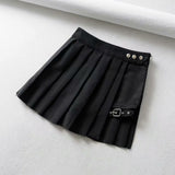 Summer Women High Waist Zipper Solid JK Pleated A-Line Mini Skirts Cool Style Irregular Sexy Skirt Femme Streetwear