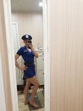 S-XXXL Black Blue Sexy Cop Officer Outfit Policewoman Costume Suit Uniform For Adult Women Halloween Cosplay Police Fancy Dress