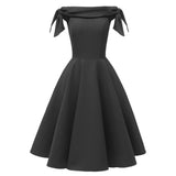1950s Vintage Plus Size Off Shoulder Swing Robe Pin Up Elegant Evening Party Formal Dress