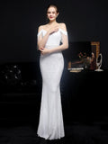 Sliver Sequin Dress Sexy V Neck Beading Evening Dress Women Party Strap Maxi Dress