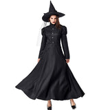 Cosplay Adults and Kids Gothic Witch Costume Set Children Halloween Party Wizards Fancy Dress for Women Girls