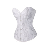 Women's Gothic Jacquard Overbust Corset Waist Slimming Floral Bustiers Corsets Corselet Sexy Lingerie