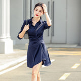 2021 Spring French New Chic Women's Dresses Elegant Slim Dress Romantic Sexy Mini Shirt Dress