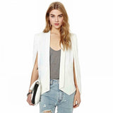 Slim Solid Color Sleeve Unique Design Champagne Vest Suit Jacket White Blazer