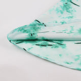 Green Tie Dye Vintage Sleeveless V Neck Robe Pin Up Swing Short Party Casual Dress