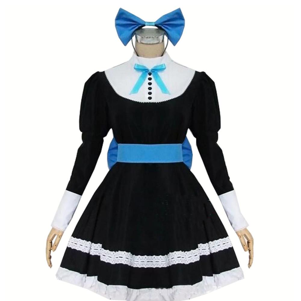 Panty & Stocking with Garterbelt Heroine Anarchy Stocking Black Dress Cosplay Costume women Lolita Maid Suits party Uniform