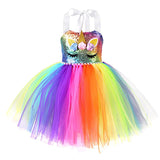 New Rainbow Unicorn Costume Cosplay For Girls Halloween Costume For Kids Birthday Party Dress Up