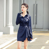 2021 Spring French New Chic Women's Dresses Elegant Slim Dress Romantic Sexy Mini Shirt Dress