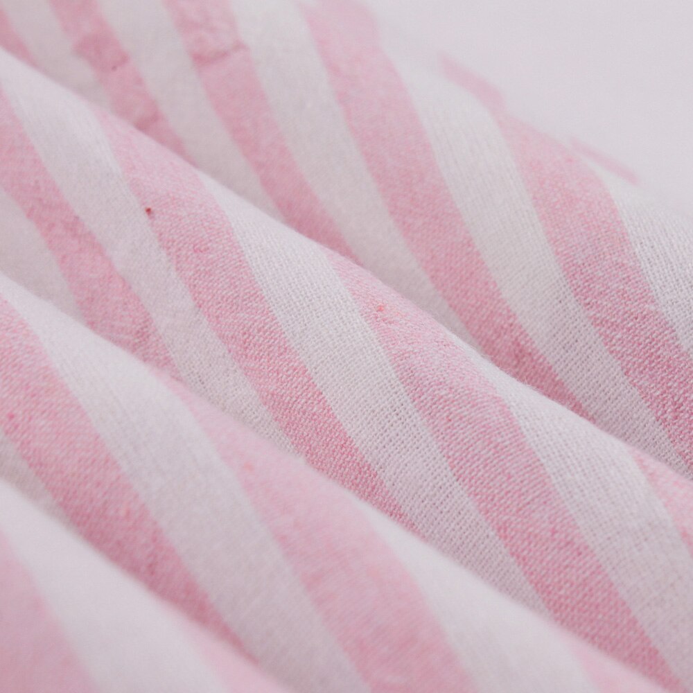 1950s Elegant Pink Striped Long Sleeve Drawstring Button Shirt Blouse Casual Dress