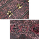 Women Steampunk Corsets Short Korset Gothic Overbust Bustier Jacquard Floral Lace Corselet