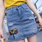 Harajuku Punk Y2K Denim Mini Straight Skirt Ladies Summer High Waist Jeans Shorts Skirts