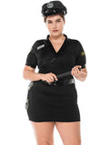 Adult Sexy Female Cop Police Officer Uniform Police Dress Hat Baton Belt Handcuff Cosplay Halloween Party Policewomen Costume