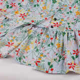 Floral Print Women Summer Sleeveless V Neck Button Up Ruffle Hem Holiday Party Vintage Dresses