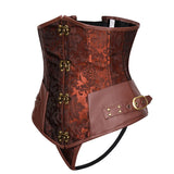 Front Metal Claps Faux Leather Gorsets Underbust Korsett Women Steampunk Bustier Corset Shape Body Sexy Lingerie Slimming Belt