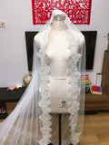 3*3 Meter White Ivory Cathedral Wedding Veils Long Lace Edge Bridal Veil Wedding Accessories Mantilla Wedding Veil
