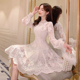 Elegant Fairy Dress Women French Style Designer Party Long Sleeve Vintage Chiffon Dress Women's Clothing