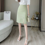 Summer Women Bodycon Skirt Split Skirt Office Lady Midi Slim Pencil Skirts For Female Skirt